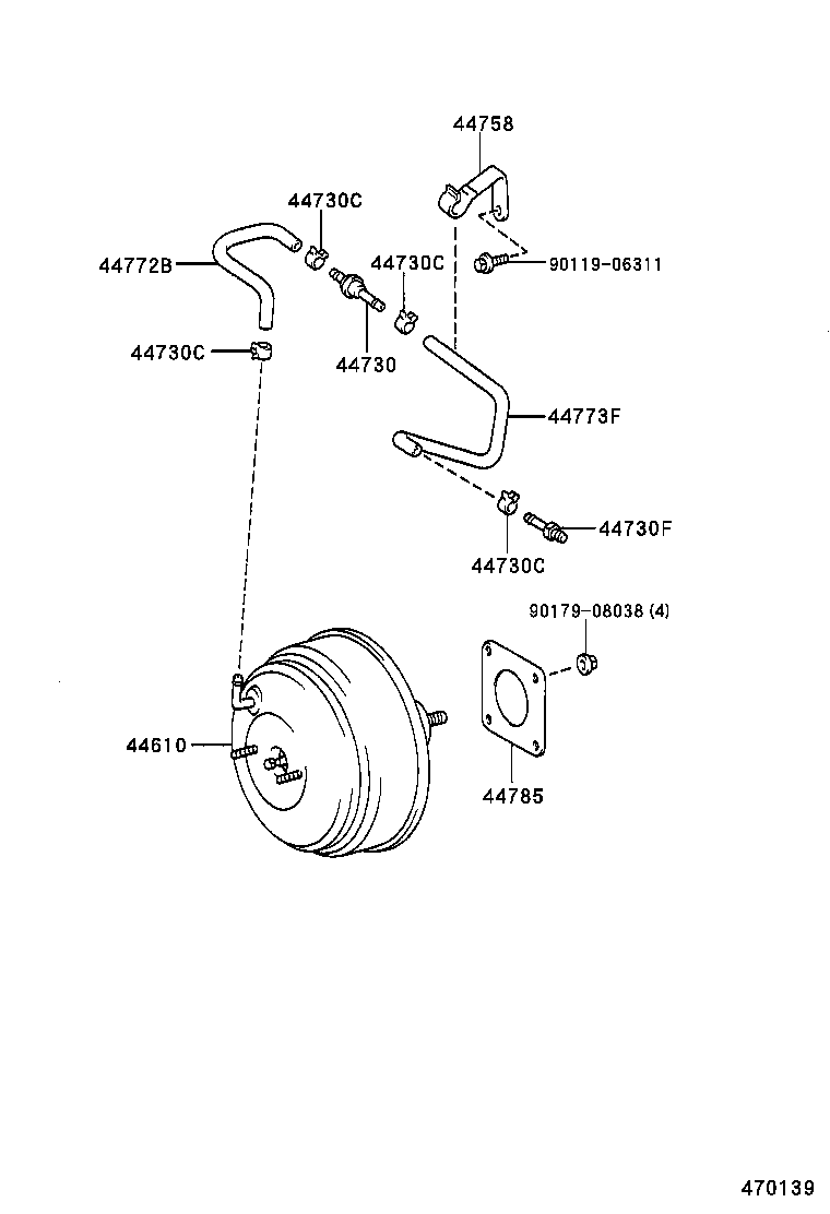 44772-33060 HOSE, CHECK VALVE TO BRAKE BOOSTER product image