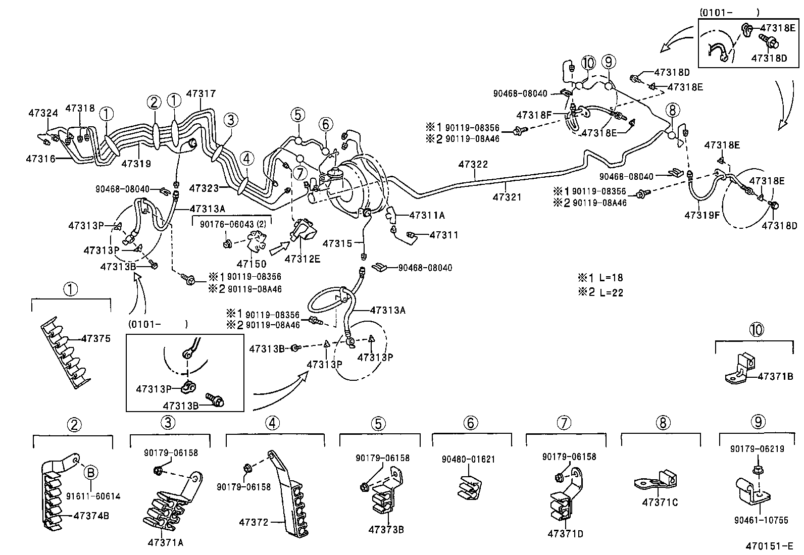 Toyota 47371-33270 CLAMP, BRAKE TUBE, NO.4