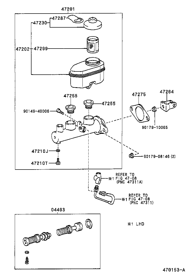 47264-48010 CLEVIS, MASTER CYLINDER PUSH ROD product image