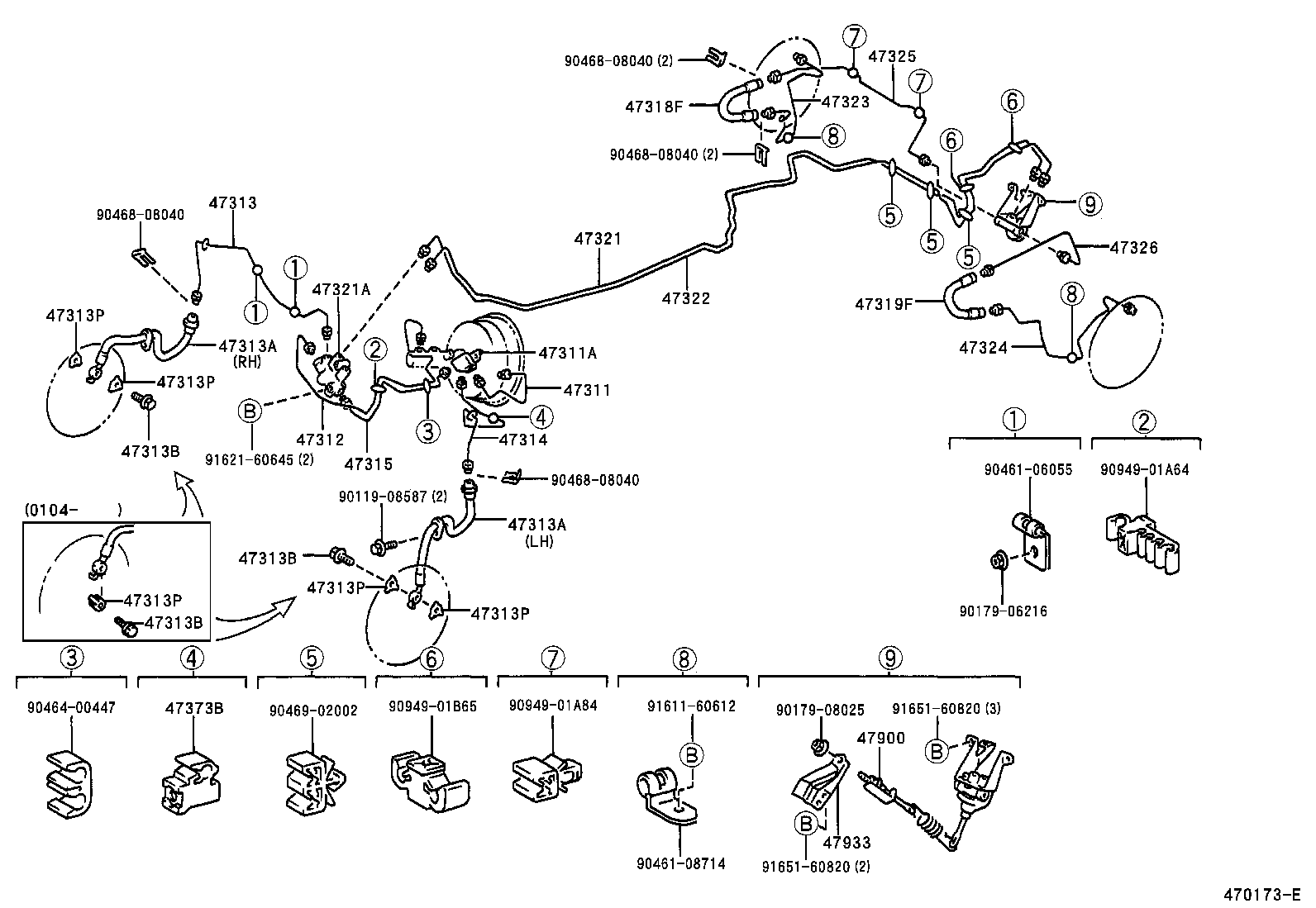 47311-44010 TUBE, FRONT BRAKE, NO.1 product image