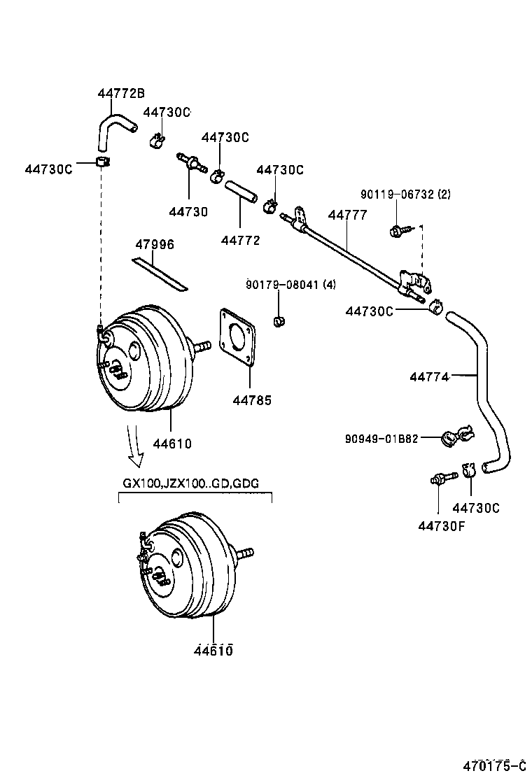 44774-22360 HOSE, UNION TO CONNECTOR TUBE product image