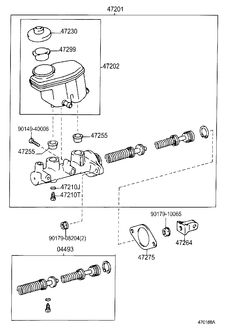 47201-28540 CYLINDER SUB-ASSY, BRAKE MASTER product image