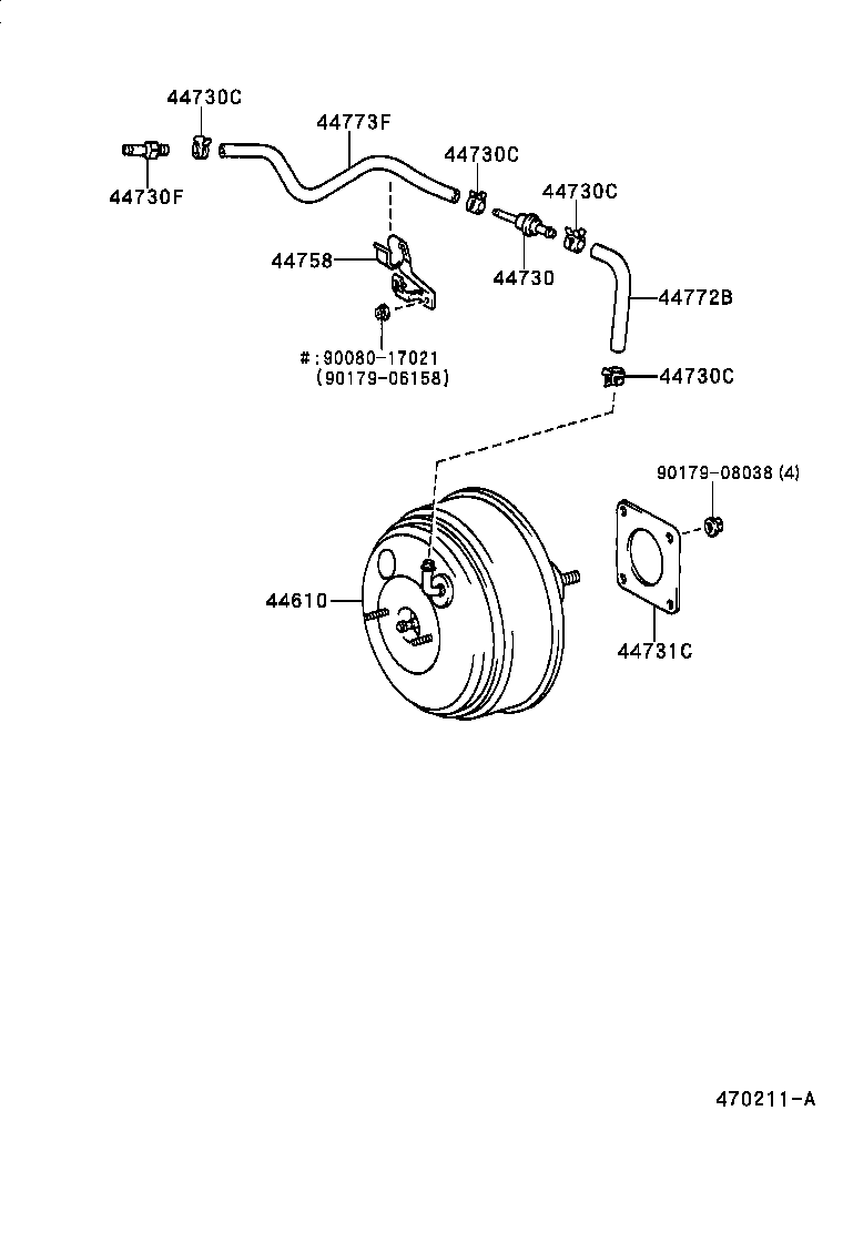Toyota 44772-06020 HOSE, CHECK VALVE TO CONNECTOR TUBE