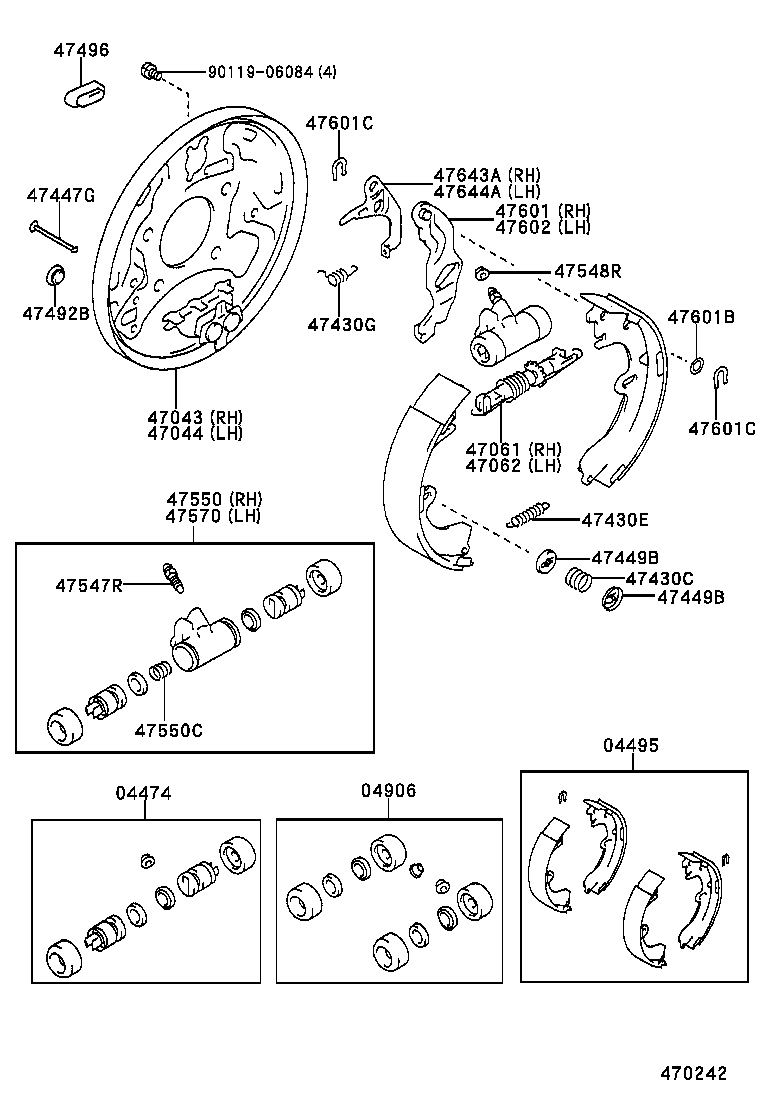 04942-05010 SPRING KIT, REAR BRAKE product image