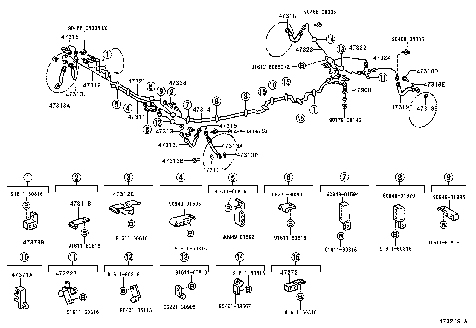 47311-28241 TUBE, FRONT BRAKE, NO.1 product image