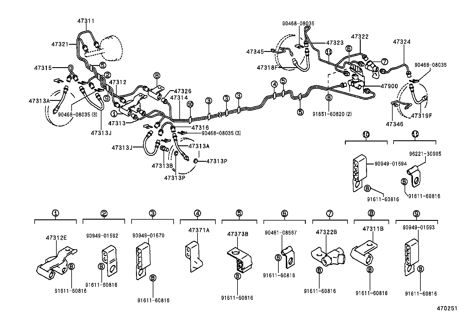 47311-28241 TUBE, FRONT BRAKE, NO.1 product image