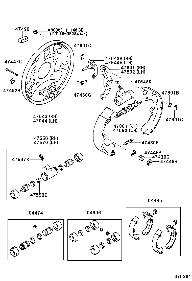 04495-12220 SHOE KIT, REAR BRAKE product image