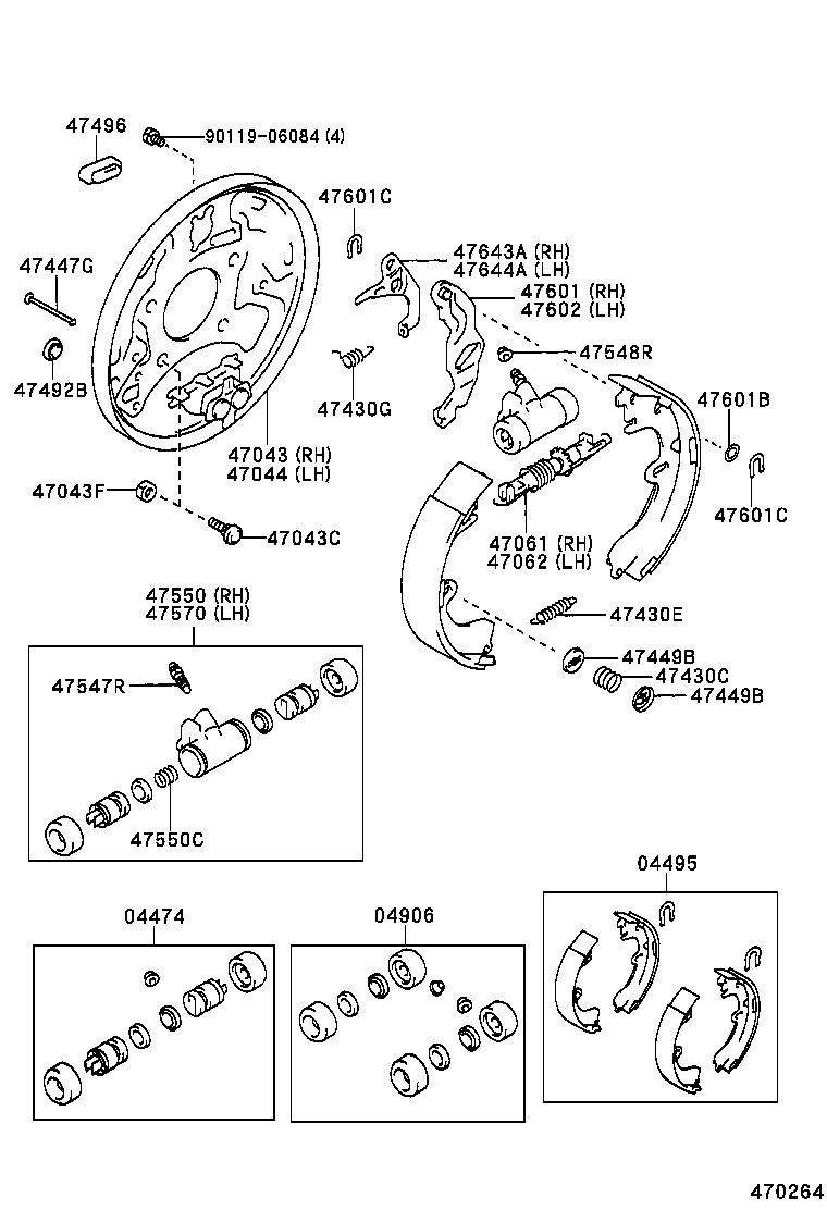 04495-13010 SHOE KIT, REAR BRAKE product image