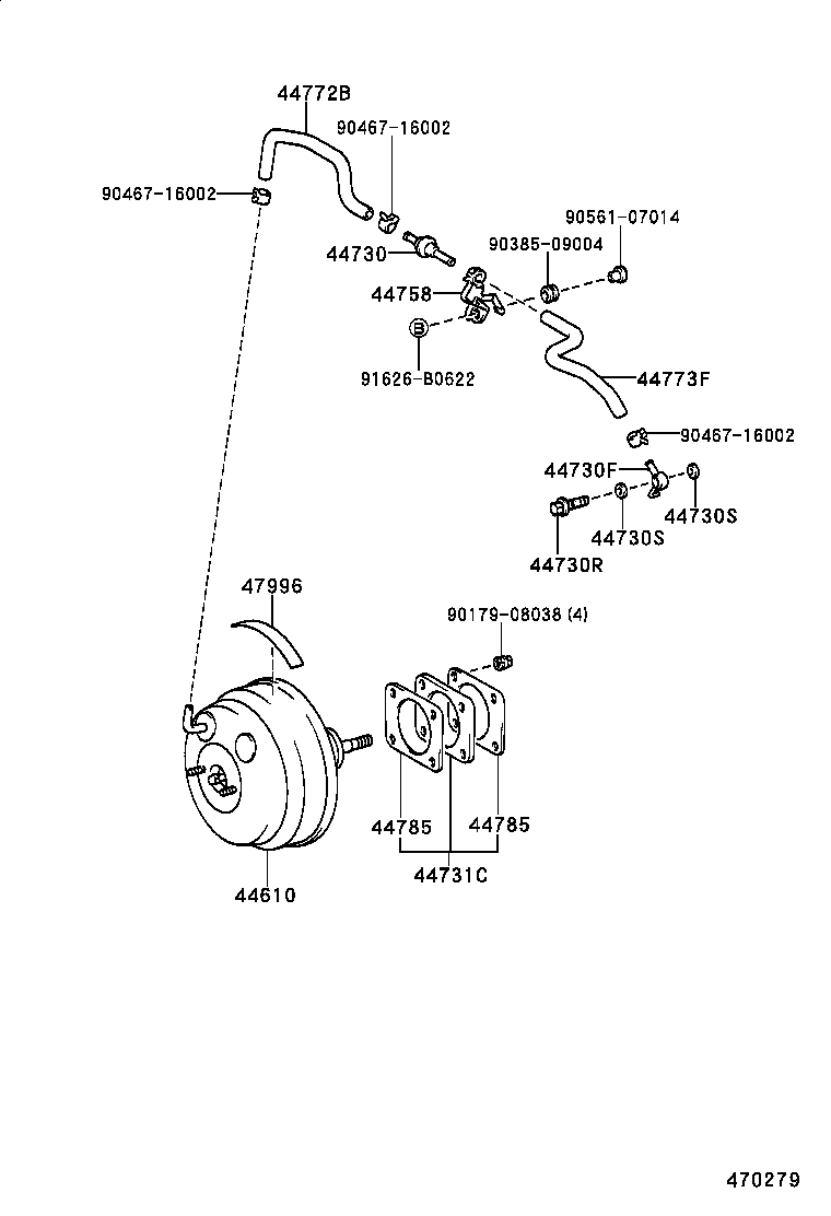 44610-50211 BOOSTER ASSY, BRAKE product image