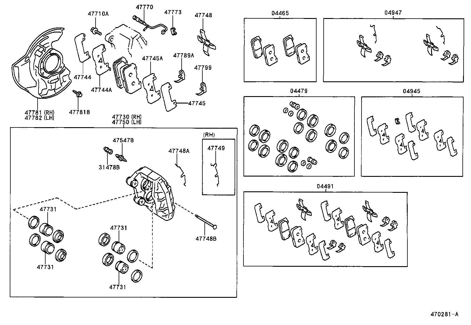 Toyota 04947-50081 FITTING KIT, DISC BRAKE, FRONT