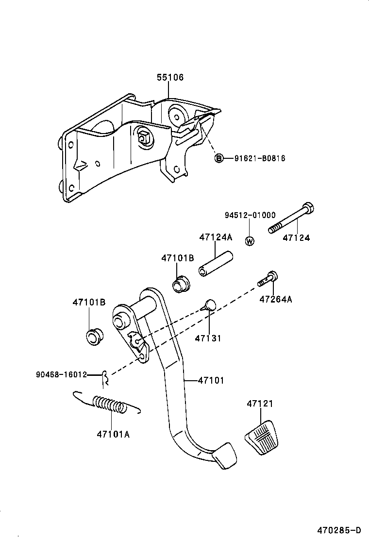 Toyota 47144-60010 COLLAR(FOR BRAKE PEDAL SHAFT)