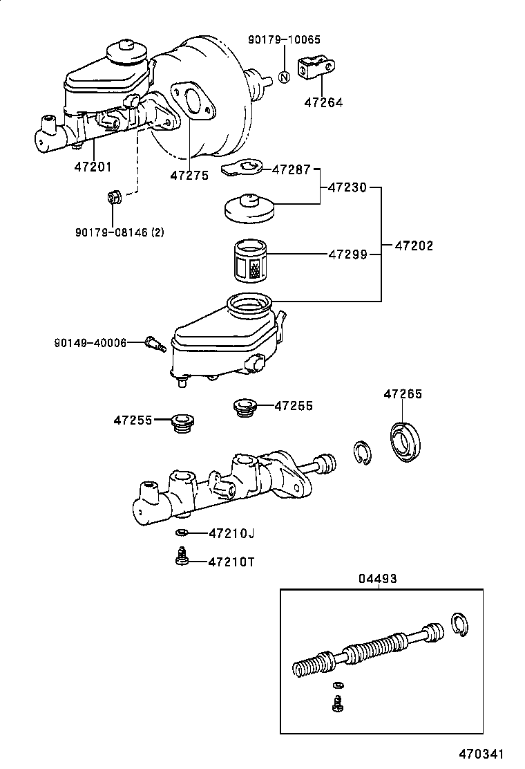 47201-12890 CYLINDER SUB-ASSY, BRAKE MASTER product image