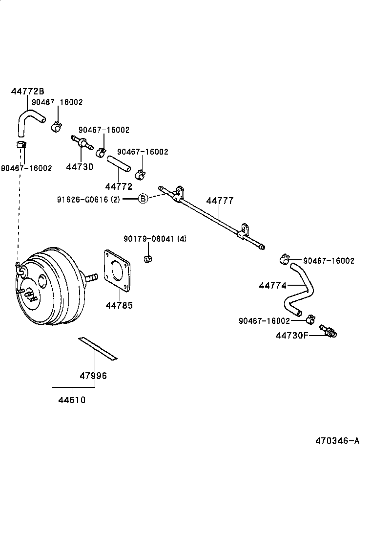 44774-30100 HOSE, UNION TO CONNECTOR TUBE product image
