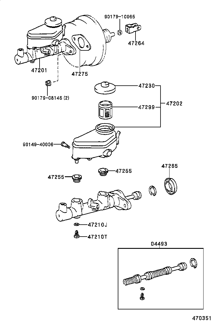 47201-12880 CYLINDER SUB-ASSY, BRAKE MASTER product image