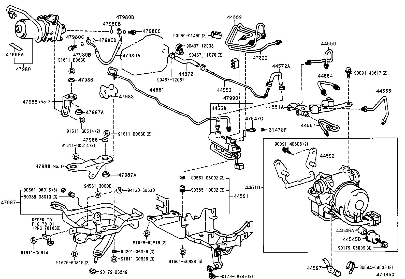 44554-30020 TUBE, BRAKE ACTUATOR, NO.4 product image