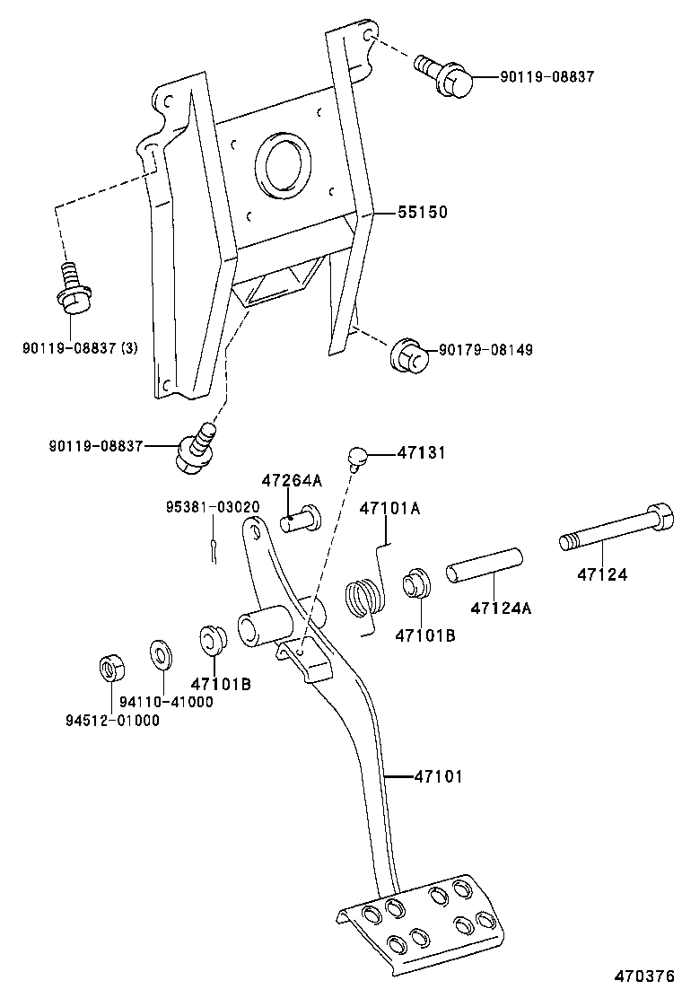 47101-65010 PEDAL SUB-ASSY, BRAKE product image