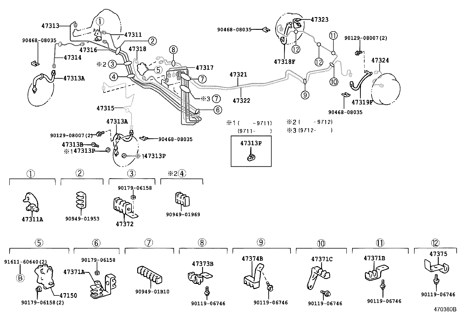 47323-20170 TUBE, REAR BRAKE, NO.3 product image