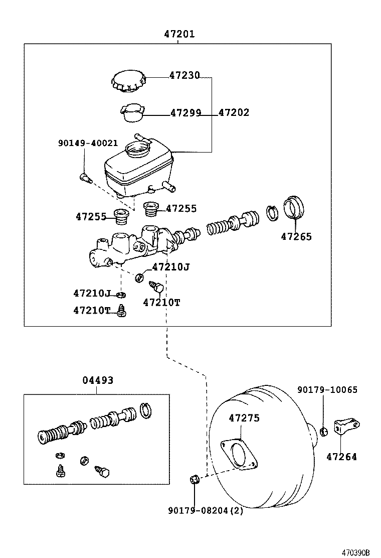 47201-40070 CYLINDER SUB-ASSY, BRAKE MASTER product image