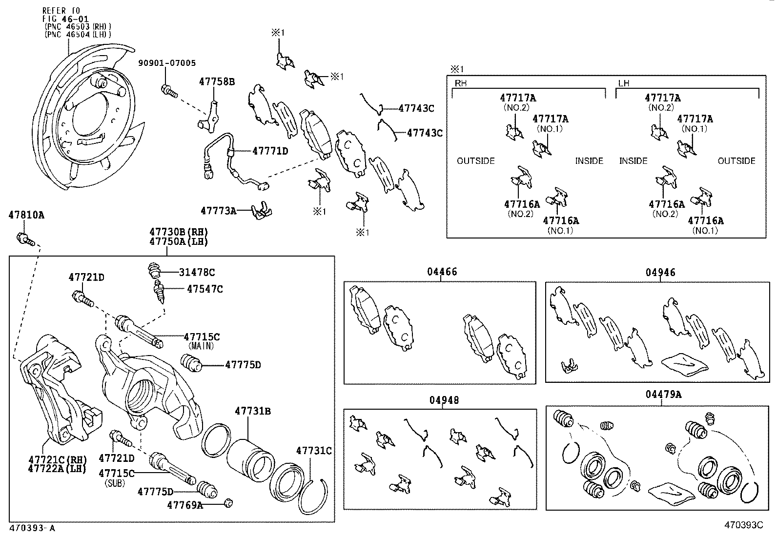 04479-40030 CYLINDER KIT, DISC BRAKE, REAR product image