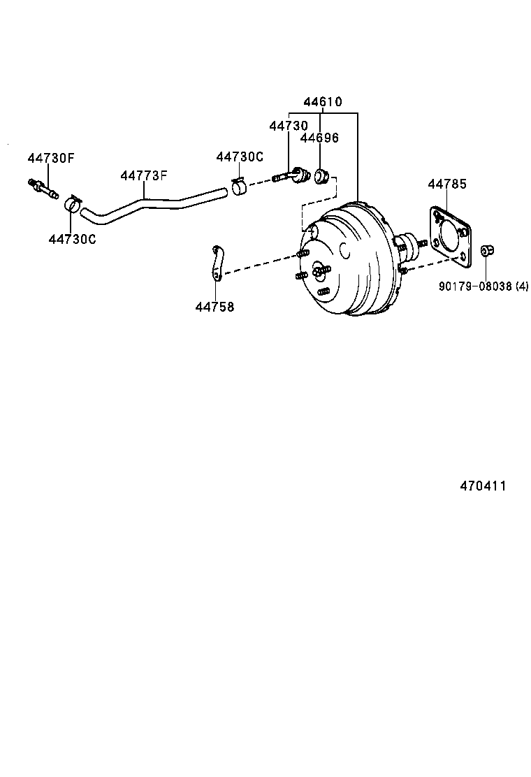 44610-04040 BOOSTER ASSY, BRAKE product image