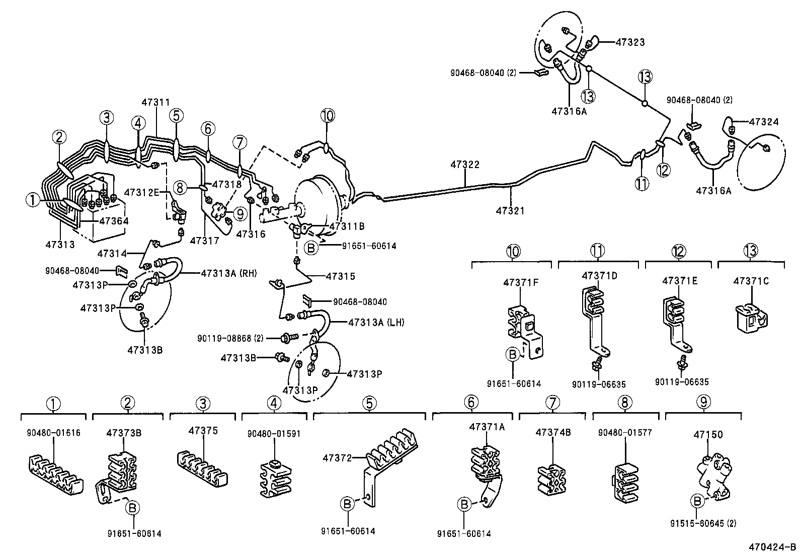 47311-12590 TUBE, FRONT BRAKE, NO.1 product image