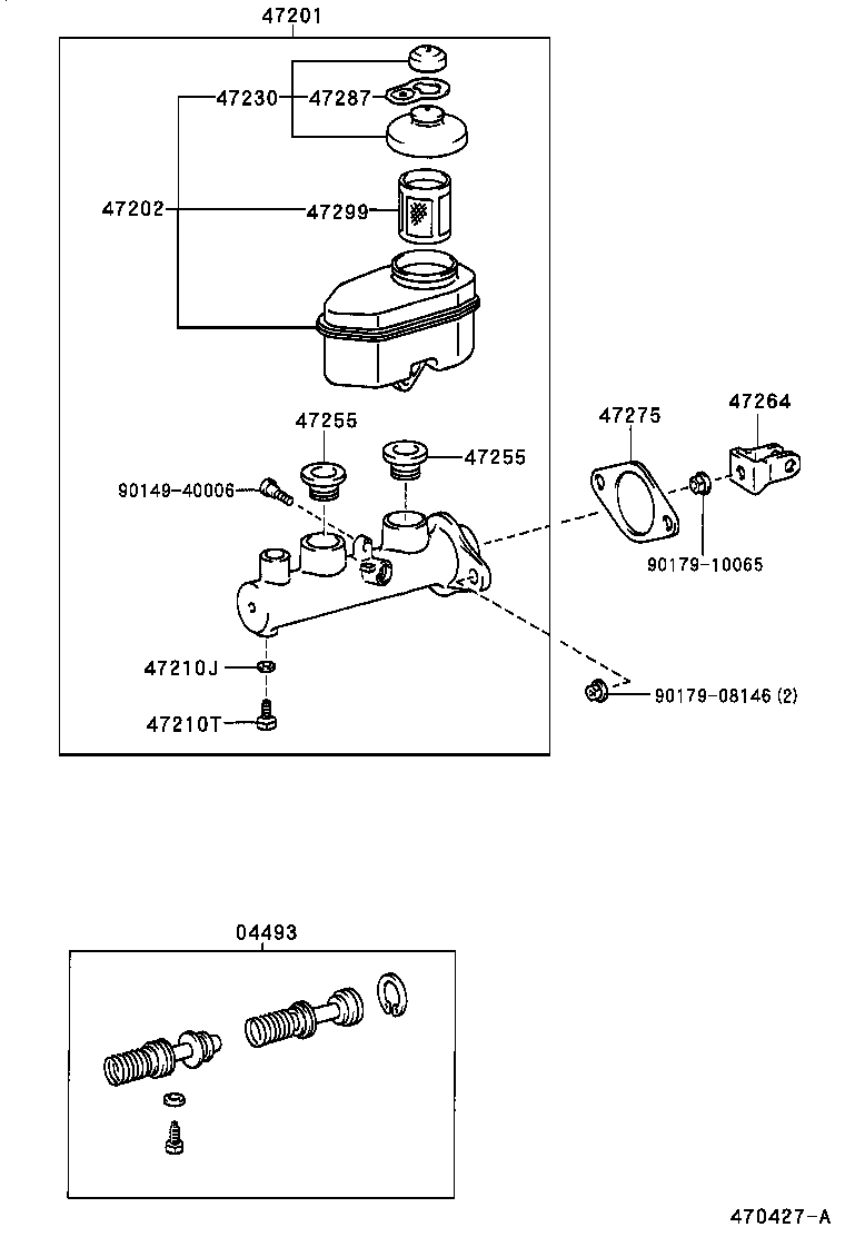 47201-12750 CYLINDER SUB-ASSY, BRAKE MASTER product image