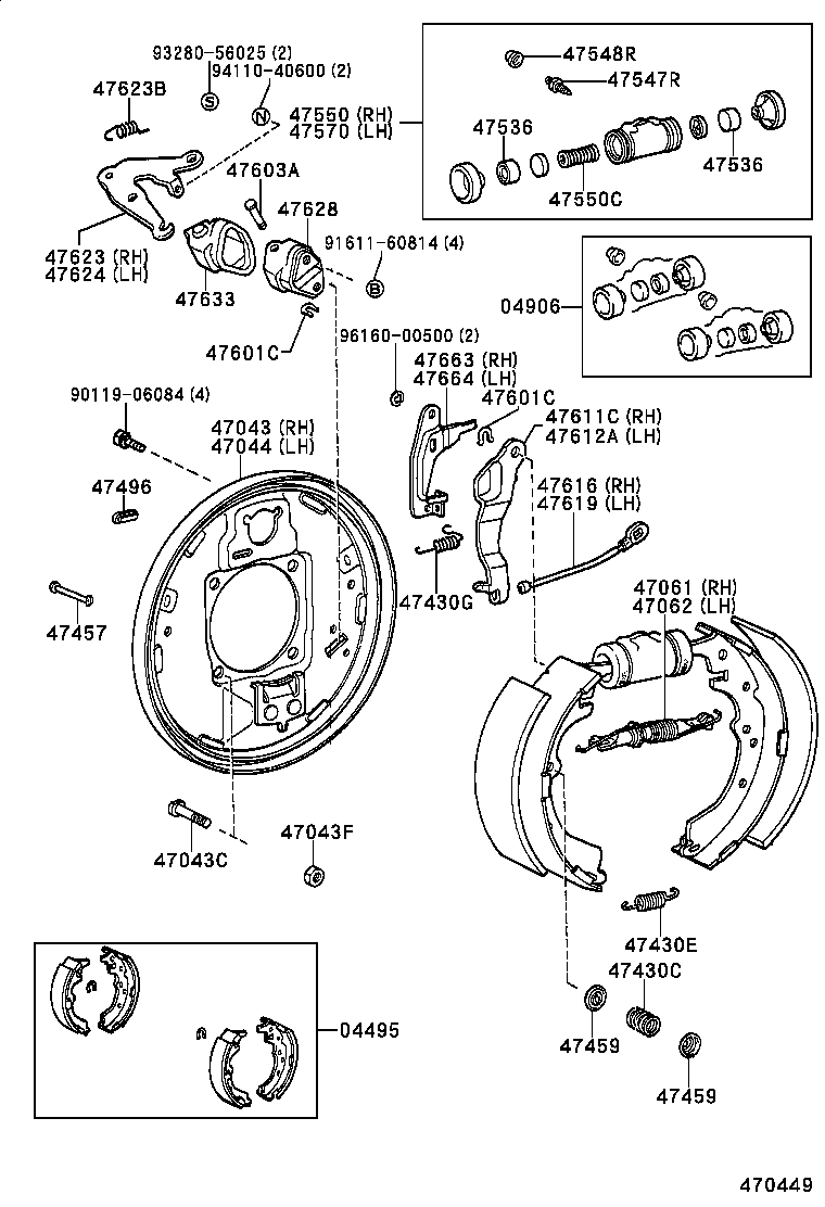 04495-60060 SHOE KIT, REAR BRAKE product image