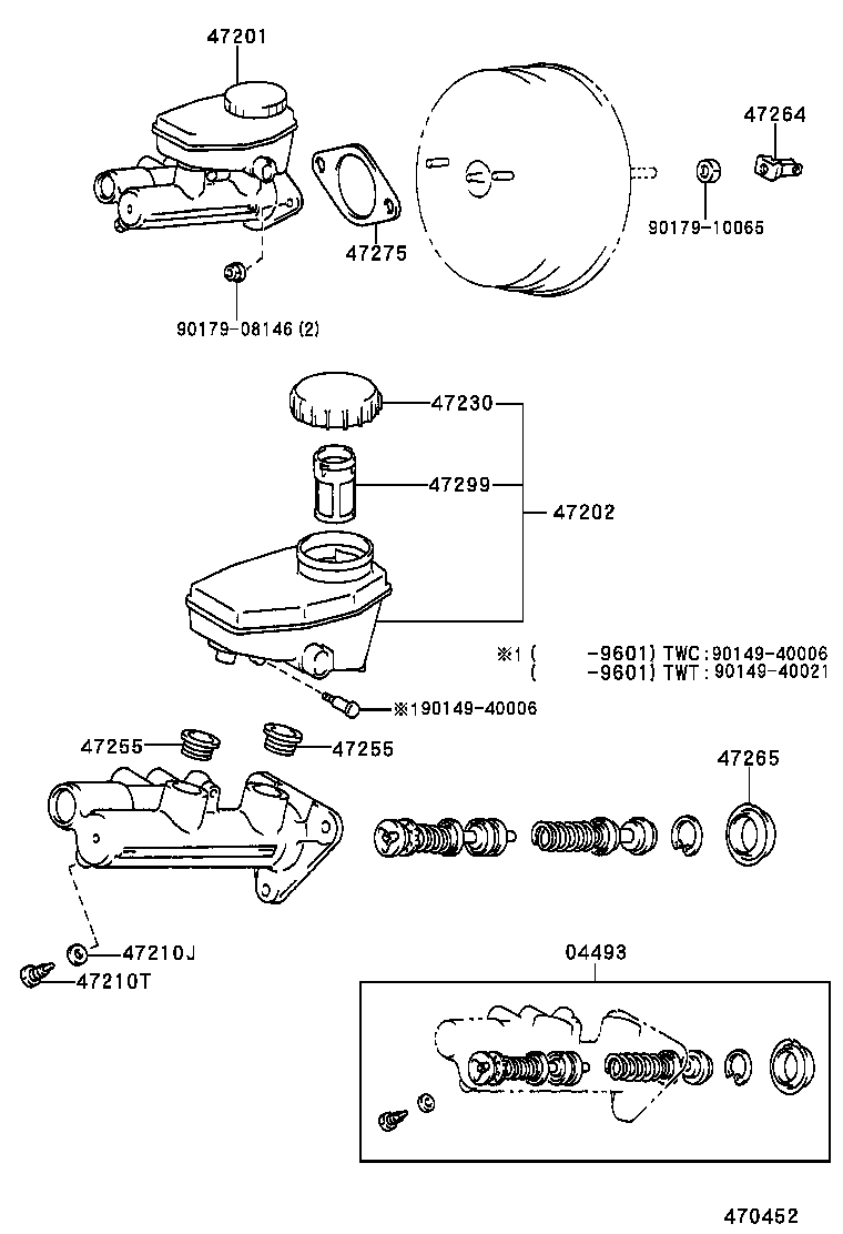 04493-30241 CYLINDER KIT, BRAKE MASTER product image