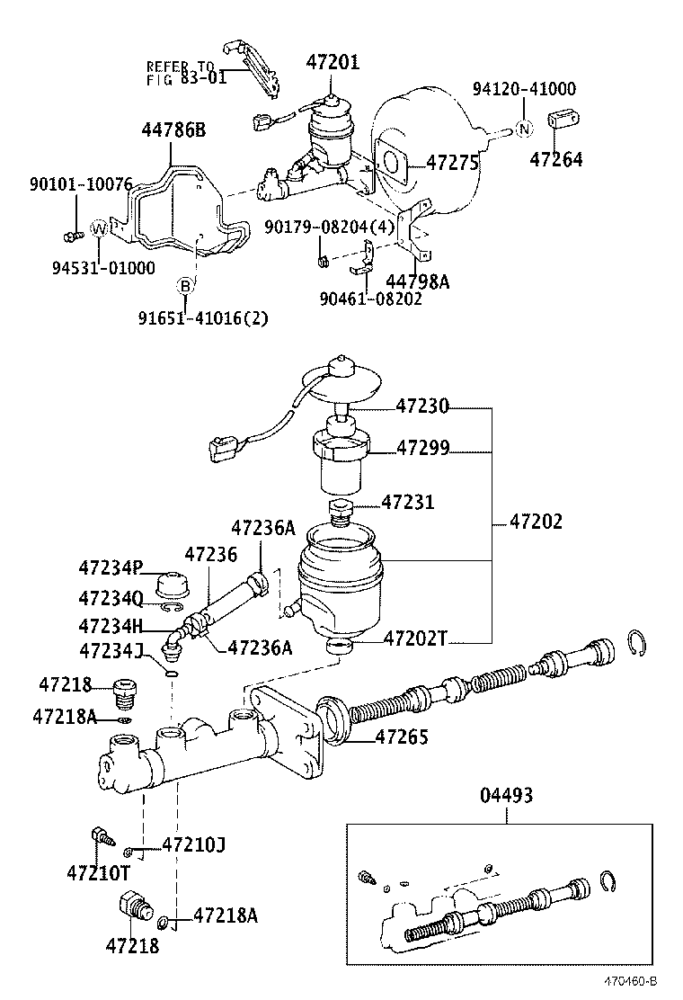 Toyota 04493-60230 CYLINDER KIT, BRAKE MASTER