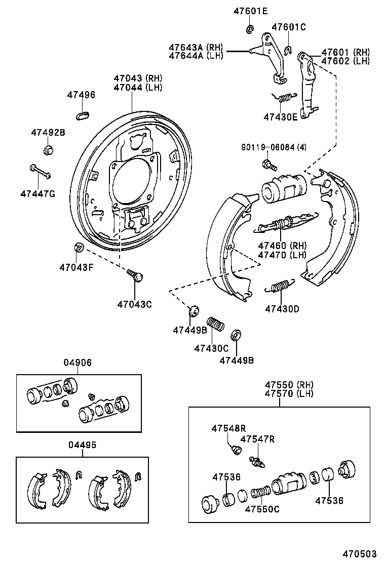47643-26010 LEVER, REAR BRAKE AUTOMATIC ADJUST, RH product image