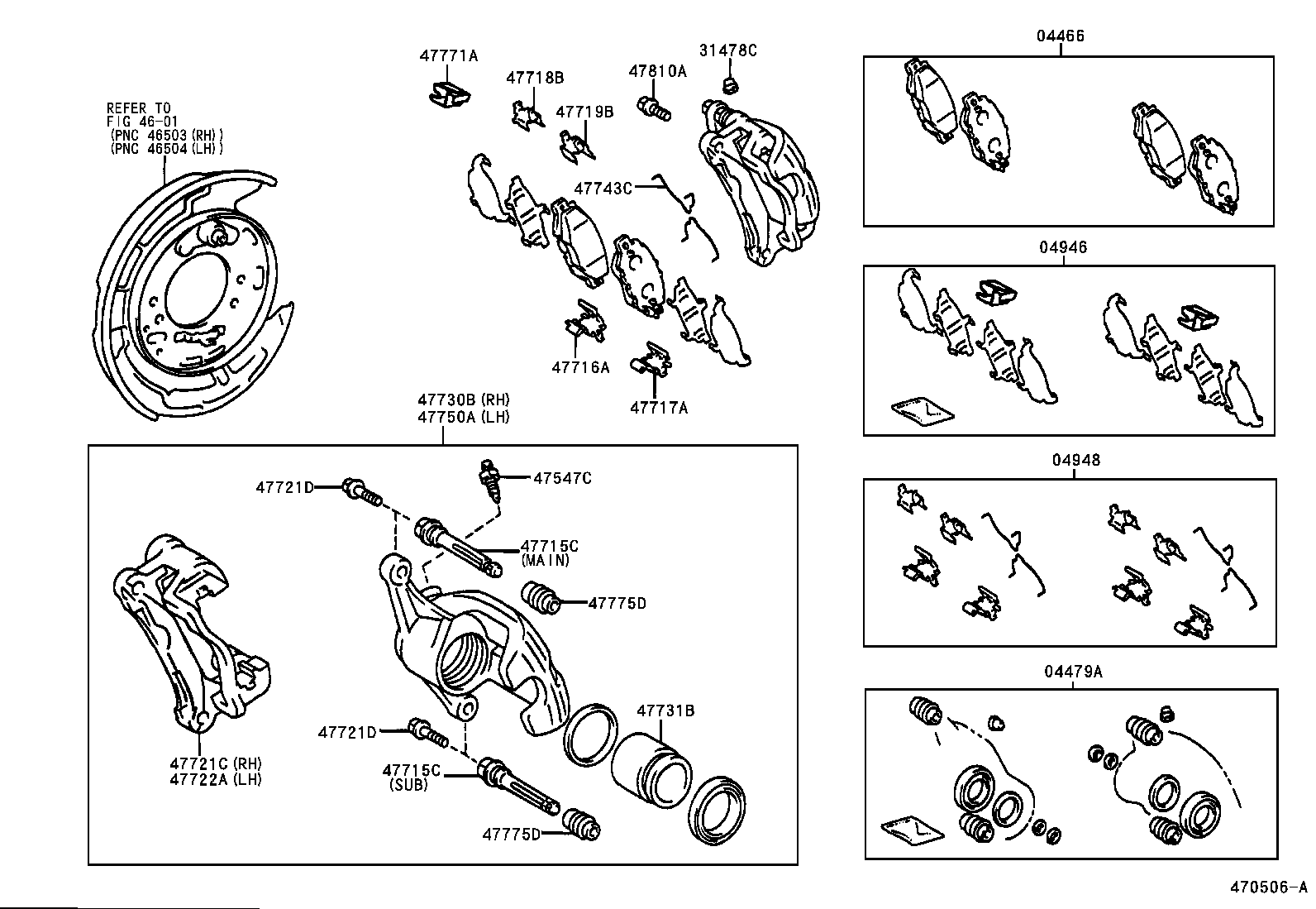 04479-22130 CYLINDER KIT, DISC BRAKE, REAR product image