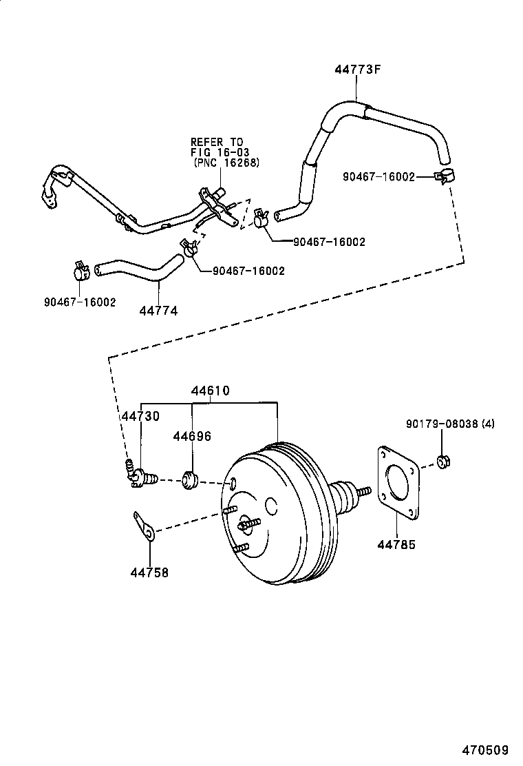 44758-02010 BRACKET, VACUUM CHECK VALVE product image