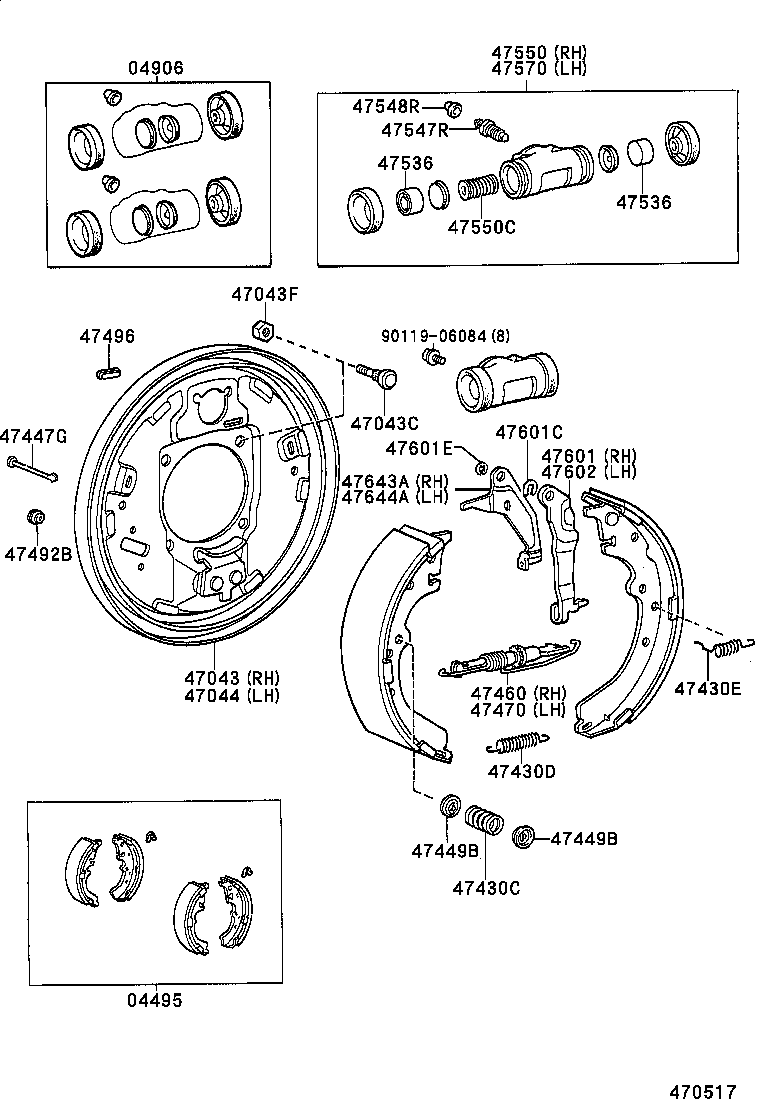 04497-35070 SHOE KIT, REAR BRAKE product image