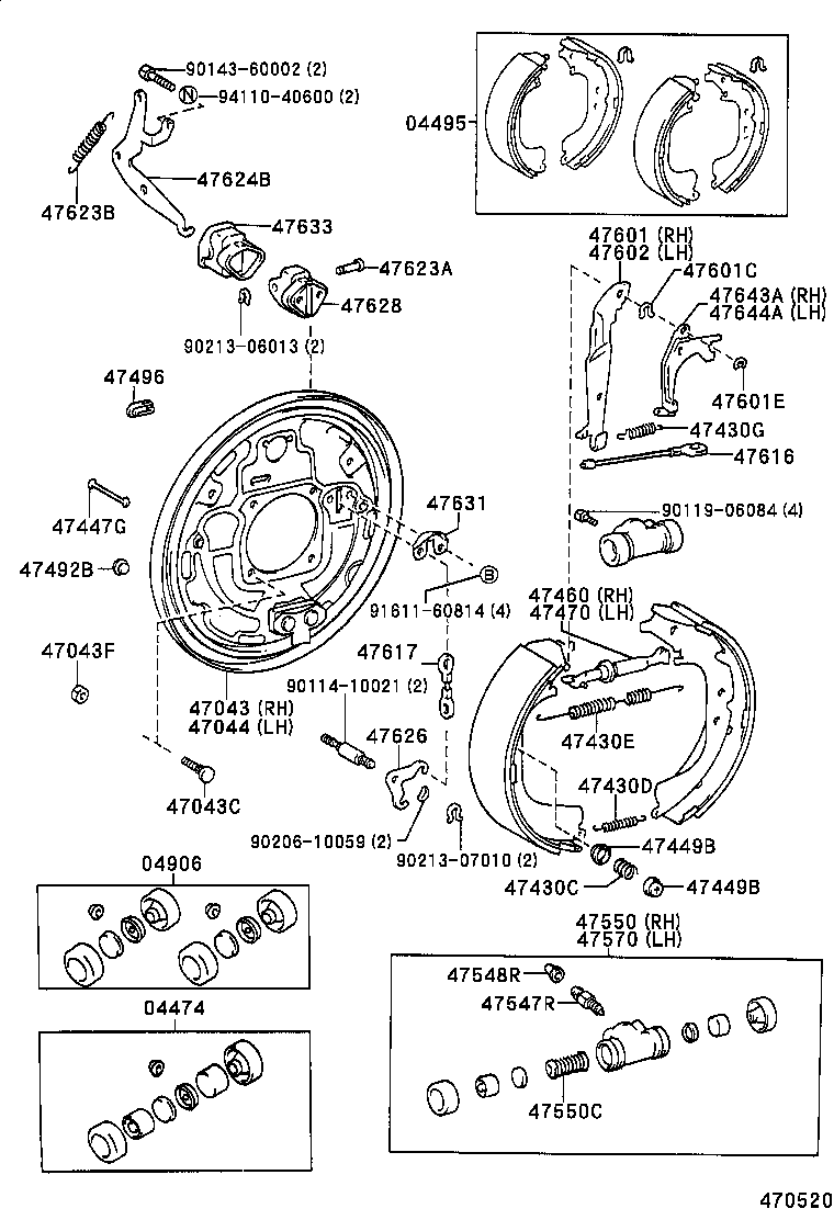 47643-26010 LEVER, REAR BRAKE AUTOMATIC ADJUST, RH product image