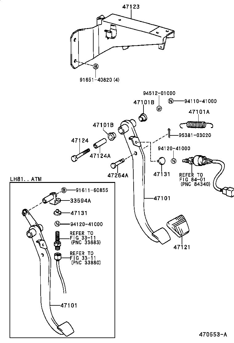 55159-25010 STAY, PEDAL BRACKET product image