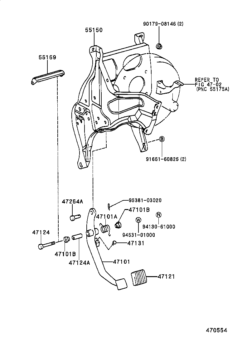 47101-37040 PEDAL SUB-ASSY, BRAKE product image