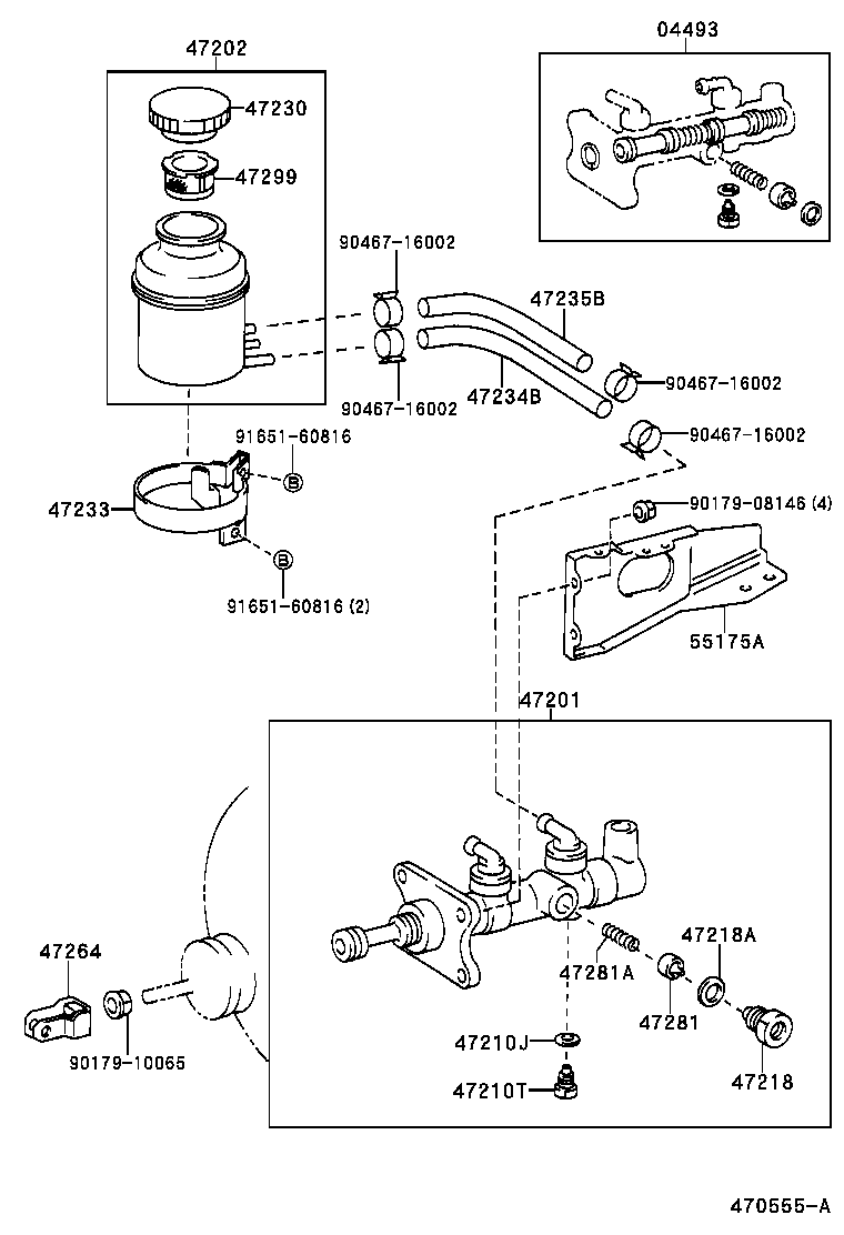 55175-25040 SUPPORT SUB-ASSY, BRAKE MASTER CYLINDER product image