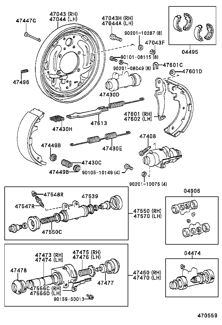 04496-36090 SHOE KIT, REAR BRAKE product image