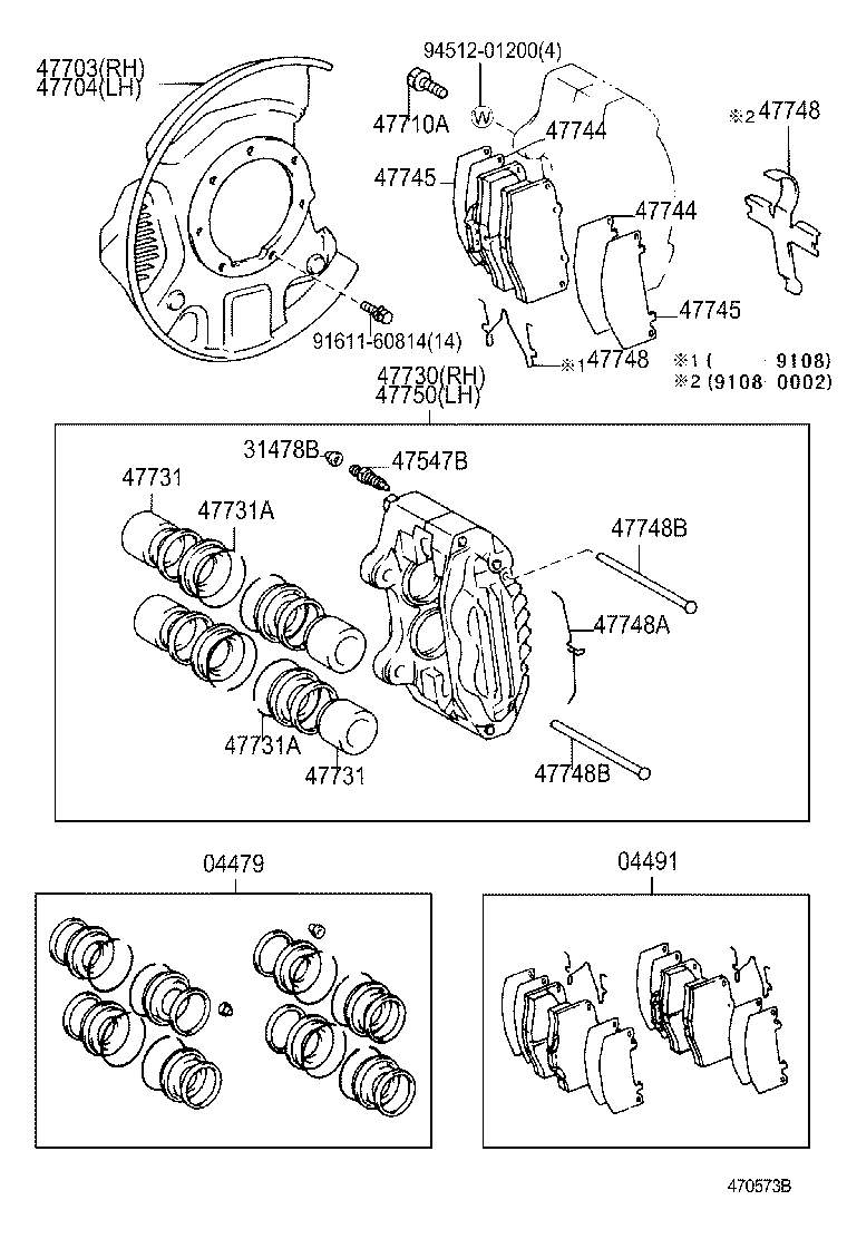 Toyota 47721-04021 MOUNTING, FRONT DISC BRAKE CYLINDER, RH