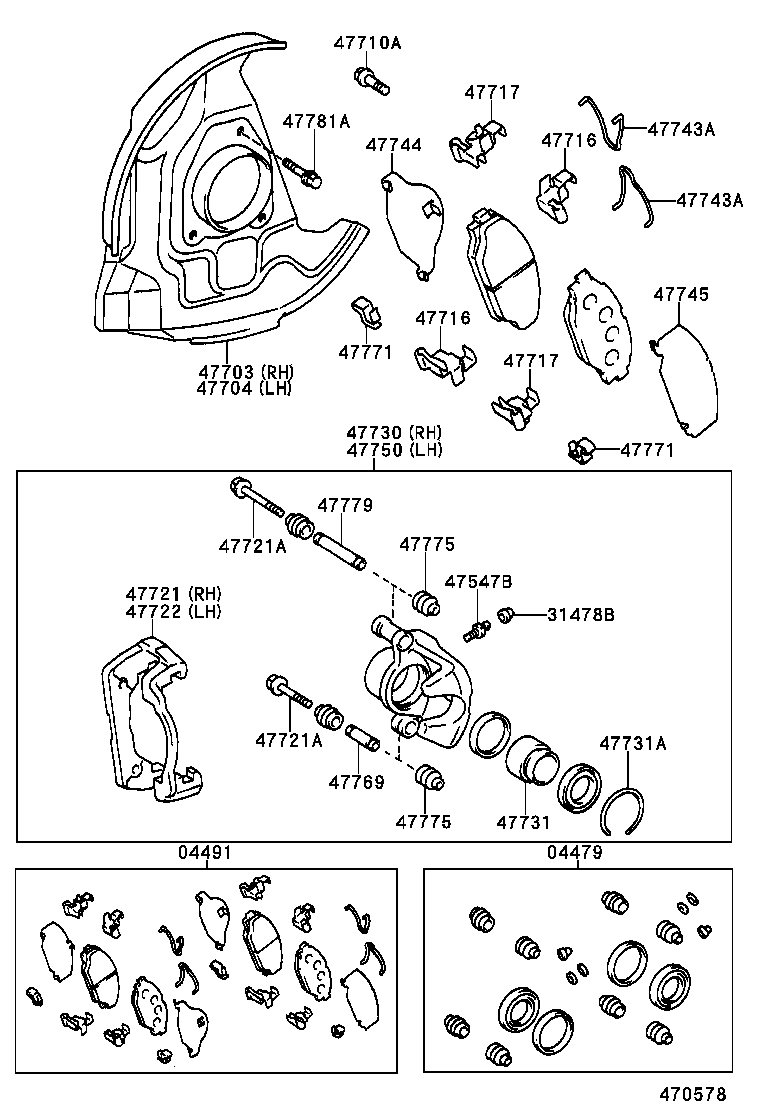 04465-34010 PAD KIT, DISC BRAKE, FRONT product image