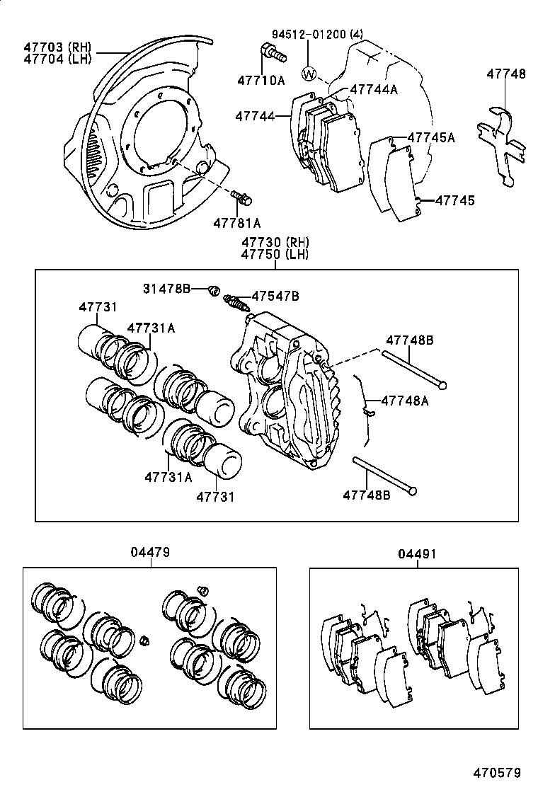 04465-34010 PAD KIT, DISC BRAKE, FRONT product image