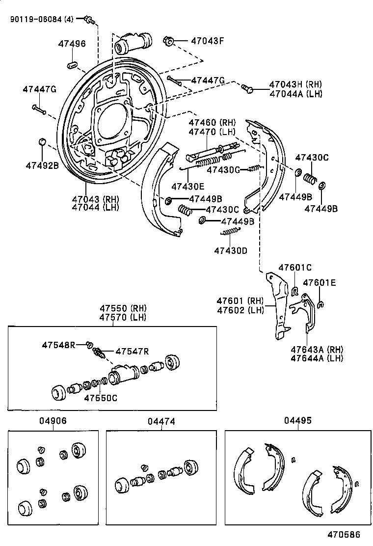 04495-34010 SHOE KIT, REAR BRAKE product image