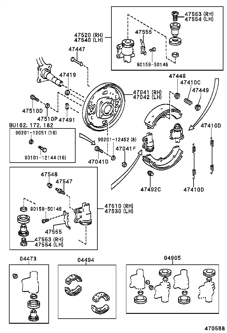 47041-36151 PLATE SUB-ASSY, BRAKE BACKING, FRONT RH product image