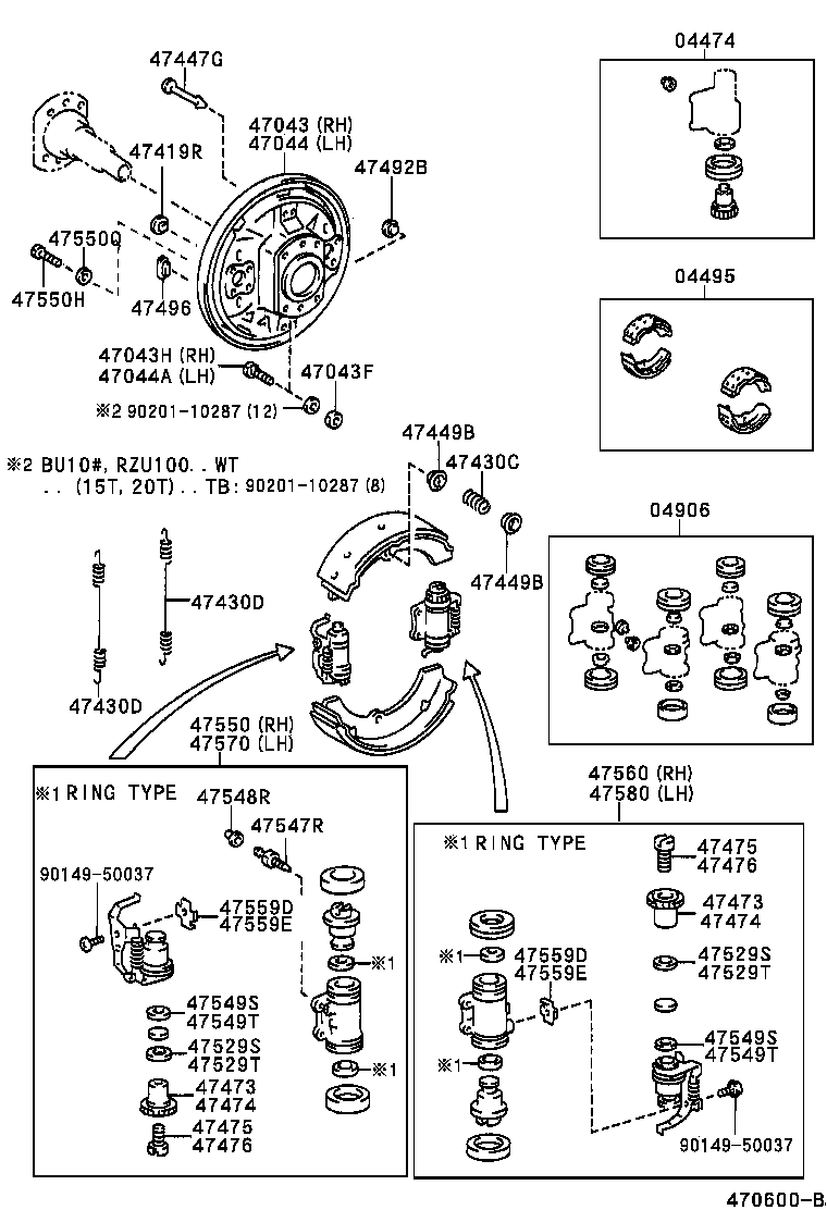 04474-36030 CYLINDER KIT, REAR WHEEL product image