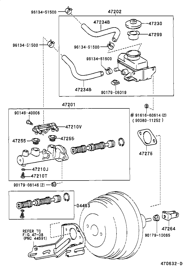 Toyota 47220-08010 RESERVOIR SUB-ASSY, BRAKE MASTER CYLINDER