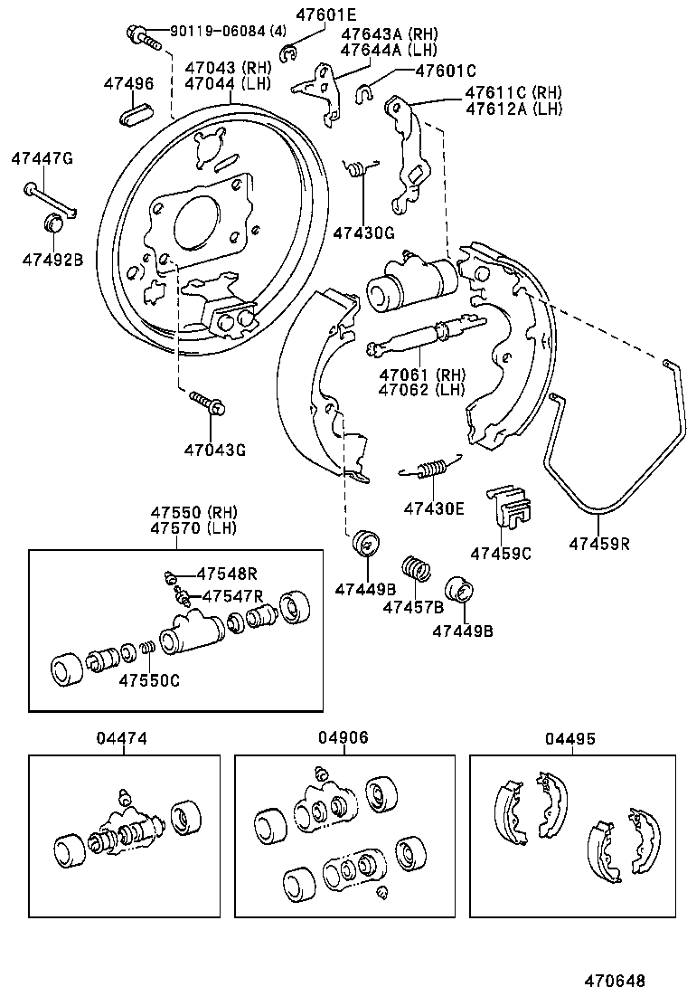 47550-10100 CYLINDER ASSY, REAR WHEEL BRAKE(FOR RH, FRONT OR UPPER) product image
