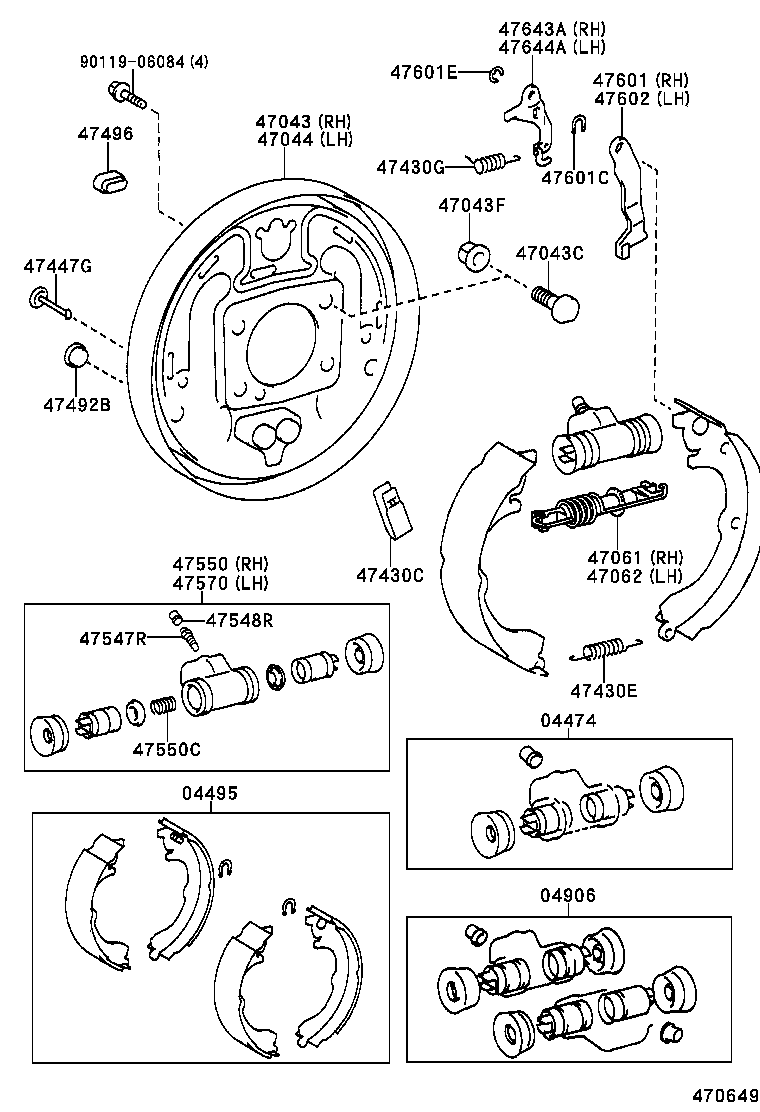 47550-16070 CYLINDER ASSY, REAR WHEEL BRAKE(FOR RH, FRONT OR UPPER) product image