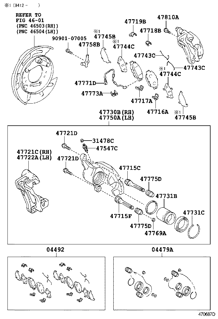 Toyota 04479-50101 CYLINDER KIT, DISC BRAKE, REAR