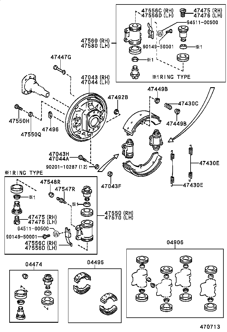 04494-25040 SHOE KIT, REAR BRAKE product image
