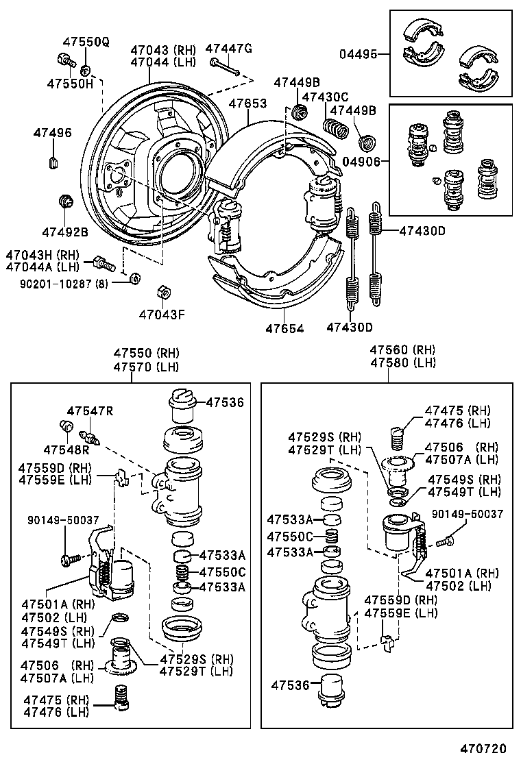 04494-25040 SHOE KIT, REAR BRAKE product image